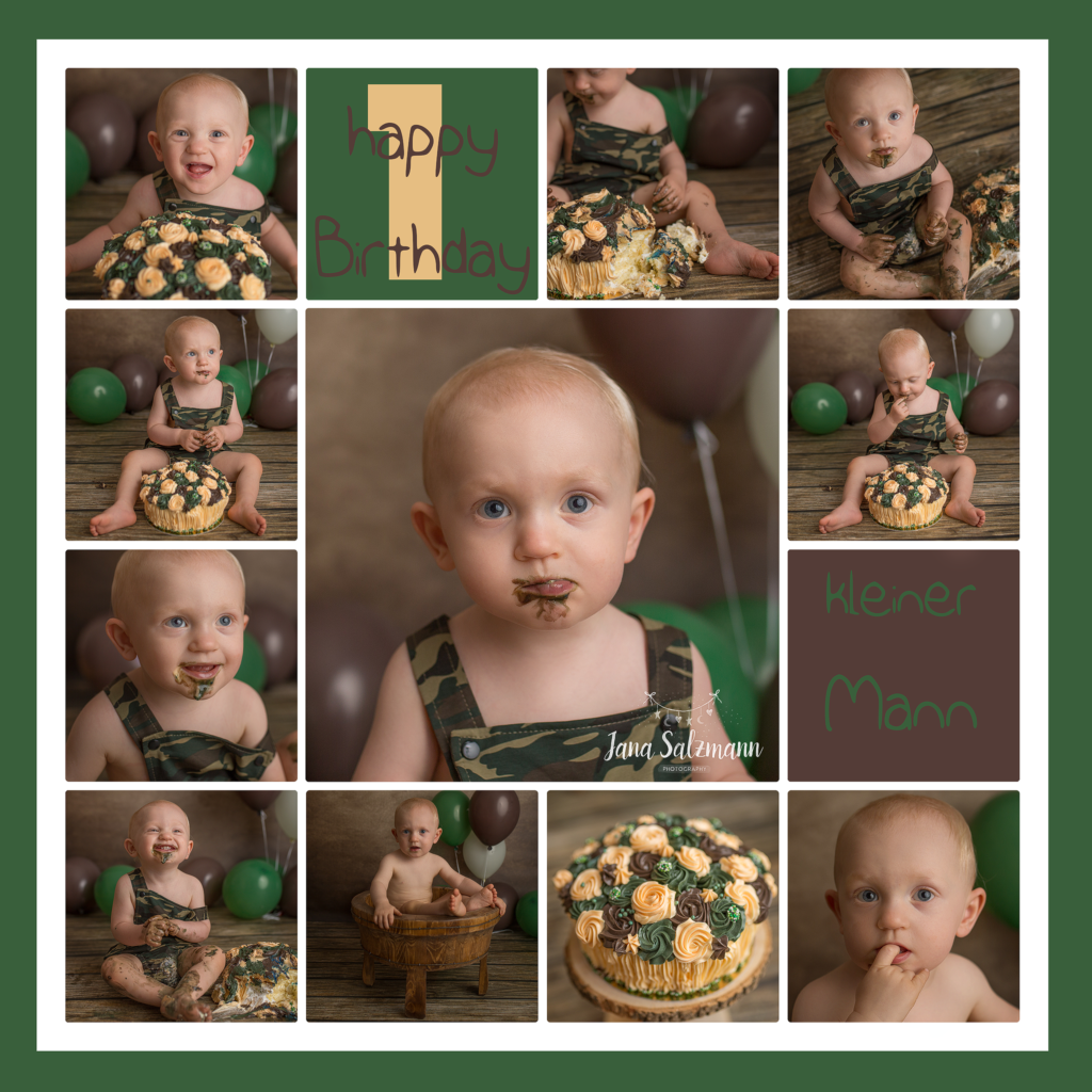 Collage Babyfotos military camouflage